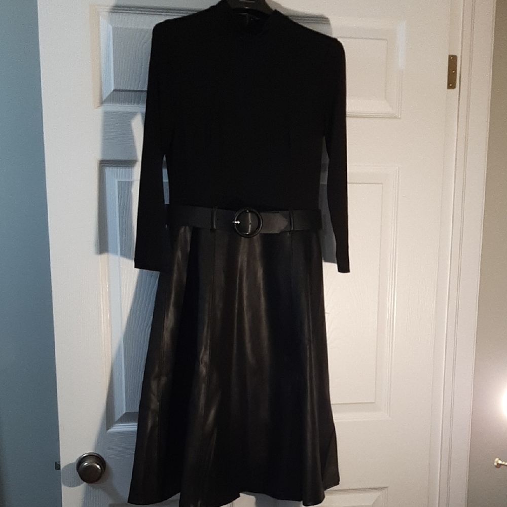 Elegant Black Dress with Belt